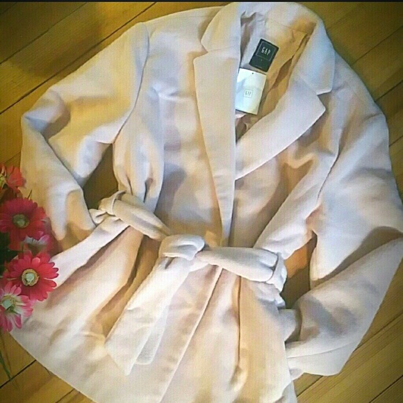 GAP Jackets & Blazers - {GAP}  NWOT - Short Pink Wool Wrap Coat